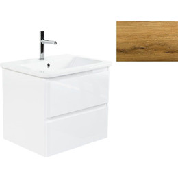 Тумба подвесная с раковиной BelBagno ALBANO-CER-600-2C-SO-RR 60 см, Rovere Rustico, Цвет фасада: Rovere Rustico фото 