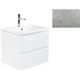 Тумба подвесная с раковиной BelBagno ALBANO-CER-600-2C-SO-CVG 60 см, Cemento Verona Grigio, Цвет фасада: Cemento Verona Grigio фото 