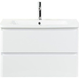 Тумба подвесная с раковиной BelBagno ALBANO-CER-800-2C-SO-BL 80 см, Bianco Lucido, Цвет фасада: Bianco Lucido фото 