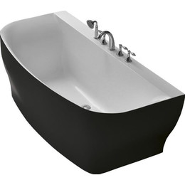 Ванна отдельностоящая BelBagno BB74-NERO-W0 165x78 см, белый/черный фото 