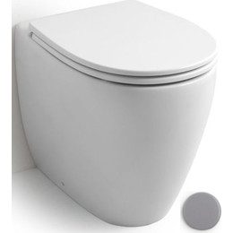 Унитаз приставной безободковый White Ceramic Basic W0201FM, серый матовый фото 