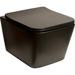 Унитаз подвесной безободковый SantiLine SL-5004MB с крышкой микролифт, черный матовый, Цвет производителя: чёрный матовый фото 