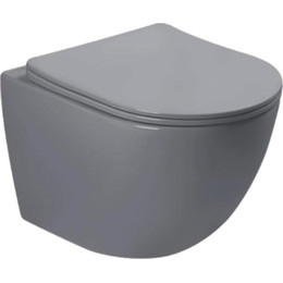 Унитаз подвесной безободковый SantiLine SL-5005MG с крышкой микролифт, серый матовый, Цвет производителя: серый фото 