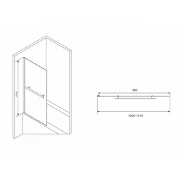 Шторка для ванны Abber Immer Offen 100 см AG70100B, черный/прозрачное фото 