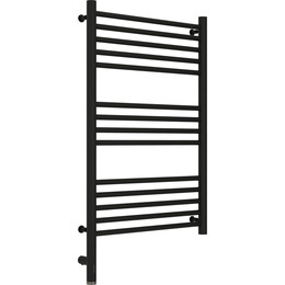 Полотенцесушитель электрический Сунержа Богема 3.0 П14 800x500 мм (прямая перемычка) 31-5804-8050 L, чёрный матовый фото 