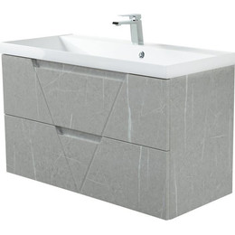 Тумба подвесная с раковиной BelBagno VITTORIA-1000-2C-SO-TB-P 100 см, Toros Bianco фото 