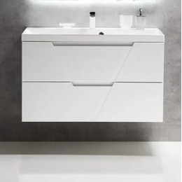 Тумба подвесная с раковиной BelBagno VITTORIA-900-2C-SO-BO-P 90 см, Bianco Opaco фото 