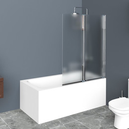 Шторка для ванны BelBagno 90 см UNO-V-2-90/150-P-Cr-R, хром/матовое фото 