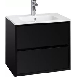 Тумба подвесная с раковиной Акватон Римини 60 см 1A226601RN950, черный фото 