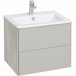 Тумба подвесная с раковиной Акватон Сохо 60 см 1A258001AJ9A0, слэйт/галька серая фото 