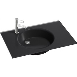 Раковина врезная на столешницу Jacob Delafon Odeon Rive Gauche 80 см EB2562-DE2, черный матовый фото 