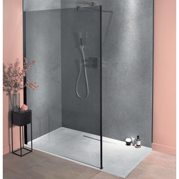 Душевая перегородка Jacob Delafon Contra 90 см E22W90-BLV (стекло 8 мм), черный/серое фото 
