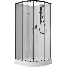 Душевое кабина Aquanet Passion EVO R 80x80 см 281984, чёрный/прозрачное (безсиликоновая сборка) фото 