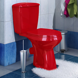 Унитаз-компакт Оскольская керамика Элисса Стандарт красный с полипропиленовой крышкой 43360130202, Цвет производителя: красный фото 