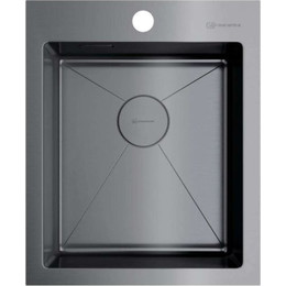 Мойка кухонная Omoikiri Akisame 41-GM (4973094) 1,2 мм, вороненая сталь, Цвет производителя: вороненая сталь фото 