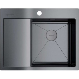 Мойка кухонная Omoikiri Akisame 65-GM-R (4973098) 1,2 мм, вороненая сталь, Цвет производителя: вороненая сталь фото 