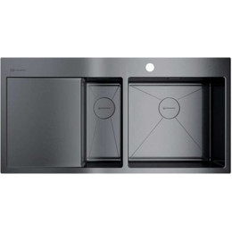 Мойка кухонная Omoikiri Akisame 100-2-GM-R (4973104) 1,2 мм, вороненая сталь, Цвет производителя: вороненая сталь фото 