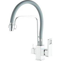 Смеситель для кухни Haiba HB76615, хром/серый фото 