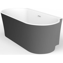 Ванна акриловая BelBagno BB409-1700-800-W/NM 170х80 см, чёрный/белый фото 