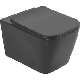 Унитаз подвесной безободковый BelBagno Ardente-C BB3202CHR-MB, чёрный матовый, Цвет производителя: чёрный матовый фото 