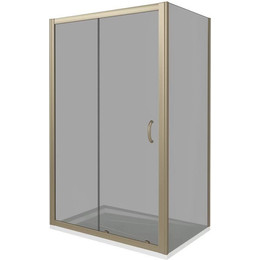 Душевое ограждение Bas Jazz WTW-110-B-BR+SP-90-B-BR 110x90 см, бронза/тонированное фото 