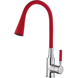 Смеситель для кухни Ledeme L4199-1, красный/хром фото 