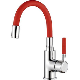 Смеситель для раковины Ledeme L1399-1 красный/хром фото 