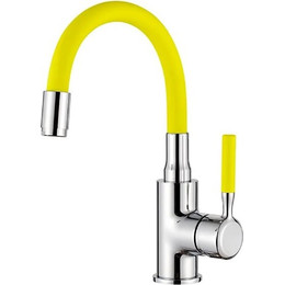 Смеситель для раковины Ledeme L1399-4 желтый/хром фото 