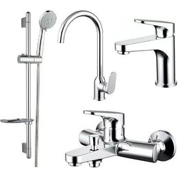 Набор смесителей 4 в 1 для ванны Bravat Eler фото 