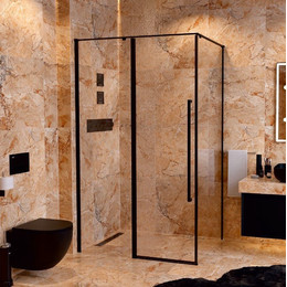 Душевое ограждение Mirsant Next black 120x90 см, чёрный/прозрачное фото 
