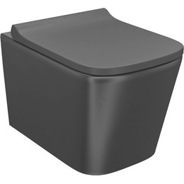 Унитаз подвесной безободковый Iddis Bild BILR2BMi25 с крышкой микролифт, Цвет производителя: чёрный матовый фото 