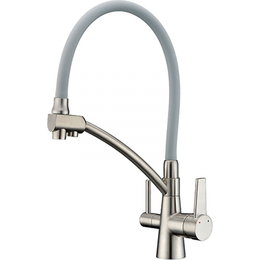 Смеситель для кухни Gappo G4398, серый/сатин фото 