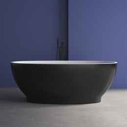 Ванна отдельностоящая Abber AB9207MB 165x80 см, черный матовый фото 