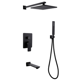 Душевая система для ванны Abber Weiss Insel AF8017B, черный матовый фото 