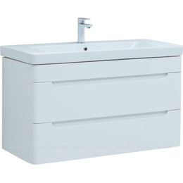 Тумба подвесная с раковиной Aquanet София 105 см 274116, белый фото 