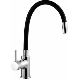 Смеситель для кухни Azario Tasco AZ-15494321 гибкий излив, цвет чёрный/хром., Цвет производителя: хром чёрный фото 