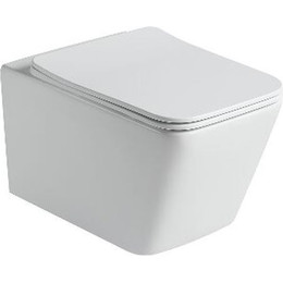 Унитаз подвесной безободковый SantiLine SL-5007MW с крышкой микролифт, белый матовый фото 