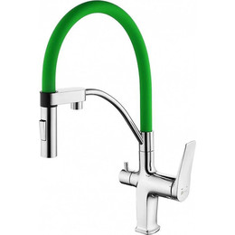 Смеситель для кухни Lemark Comfort LM3074C-Green, хром/зеленый фото 