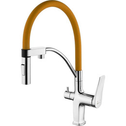 Смеситель для кухни Lemark Comfort LM3074C-Orange, хром/оранжевый фото 