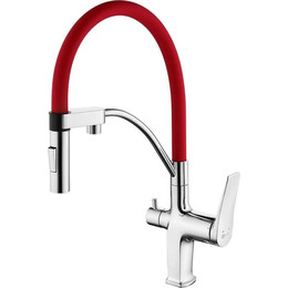 Смеситель для кухни Lemark Comfort LM3074C-Red, хром/красный фото 