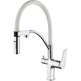 Смеситель для кухни Lemark Comfort LM3074C-White, хром/белый фото 
