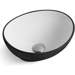 Раковина-чаша CeramaLux NC 40 см 7138BW, белый/черный фото 