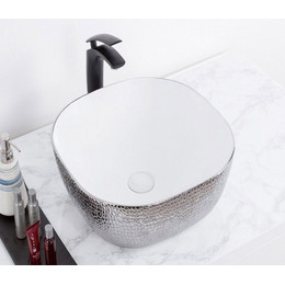 Раковина-чаша CeramaLux LuxeLine 42 см D1301H021, белый/серый фото 