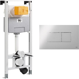 Инсталляция для унитаза Oli 120 Sanitarblock pneumatic 879235pKA00 (кнопка хром) фото 