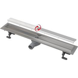 Трап Alcadrain 65 см APZ13-DOUBLE9-650, нержавеющая сталь (AG071401650) (под плитку), Цвет производителя: хром, Размер трапа: 650 фото 