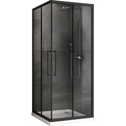 Душевое ограждение Abber Schwarzer Diamant 100х100 см AG02100BH, чёрный/прозрачное фото 