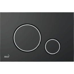 Кнопка смыва Alcaplast Thin M778, черный матовый/хром глянец фото 