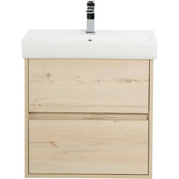 Тумба подвесная с раковиной BelBagno NEON-500-2C-SO-PB 50 см, Pino Bianco фото 