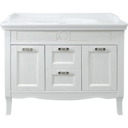 Тумба напольная с раковиной Azario Carolina 100-4 см, белый/золото фото 