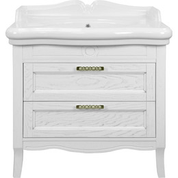 Тумба напольная с раковиной Azario Carolina 90/2 см, белый/золото фото 